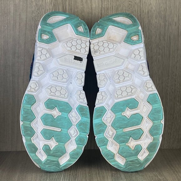 Hoka One One Sneakers Women's Sz 6W Clifton 3 Athletic Running Shoes Blue Orange - Picture 8 of 11